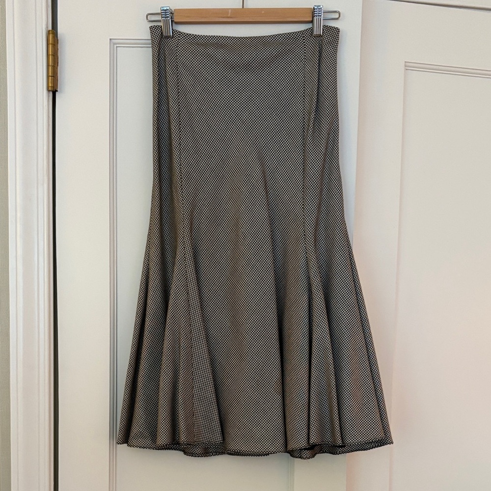 Ralph Lauren Black and White A-Line Flared Skirt